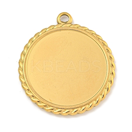 Ion Plating(IP) 304 Stainless Steel Pendants Cabochon Settings STAS-A099-04G-1