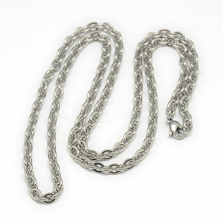 Tarnish Resistant Trendy Unisex 201 Stainless Steel Cable Chain Necklaces NJEW-L043-18P-1