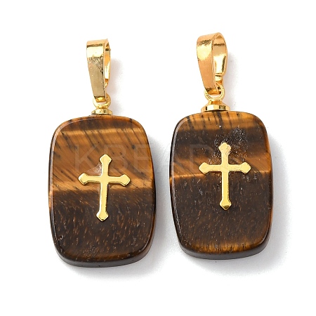 Natural Tiger Eye Pendants G-G461-06G-09-1