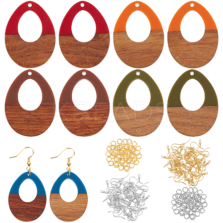DIY Two Tone Teardrop Pendant Earrings Making Kit DIY-OC0008-16-1