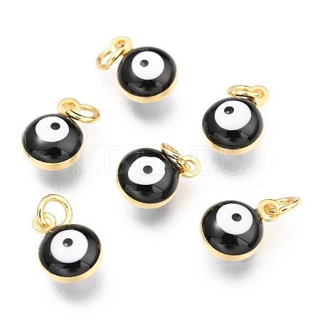 Brass Enamel Beads X-KK-B024-02G-D-1