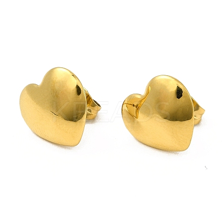 Ion Plating(IP) 304 Stainless Steel Heart Stud Earrings for Women EJEW-I281-07G-1