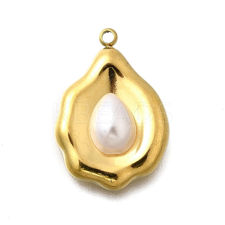 Plastic Imitation Shell Pendants STAS-H201-01D-G-1