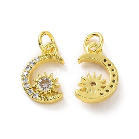 Brass Micro Pave Cubic Zirconia Charms KK-E068-VF051-1