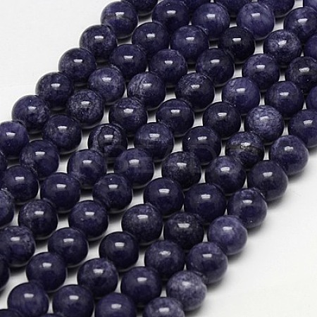 Natural Yellow Jade Beads Strands G-G598-8mm-YXS-15-1