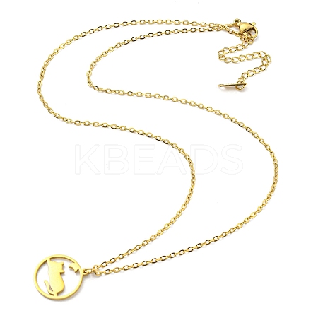 304 Stainless Steel Pendant Necklaces NJEW-Z025-01G-1