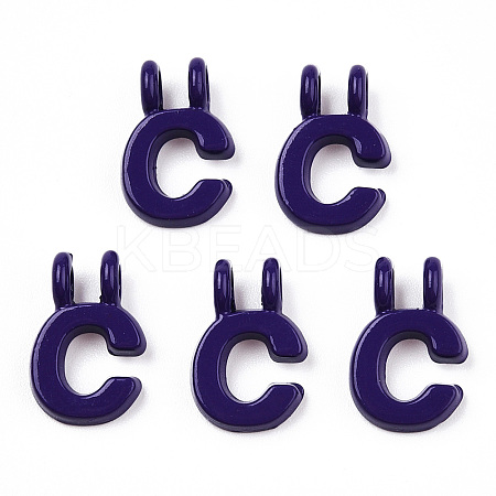 Rack Plating Spray Painted Alloy 2-Loop Link Pendants PALLOY-N176-01C-1