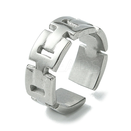 Non-Tarnish 304 Stainless Steel Open Cuff Ring LS-RJEW-L110-023P-1
