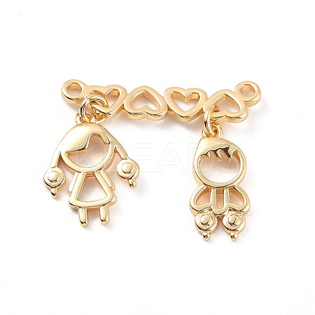 Rack Plating Brass Connector Charms KK-C240-01G-1