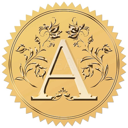 34 Sheets Self Adhesive Gold Foil Embossed Stickers DIY-WH0509-085-1