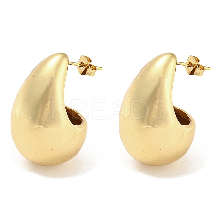304 Stainless Steel Stud Earrings for Women LS-EJEW-H102-02G-1