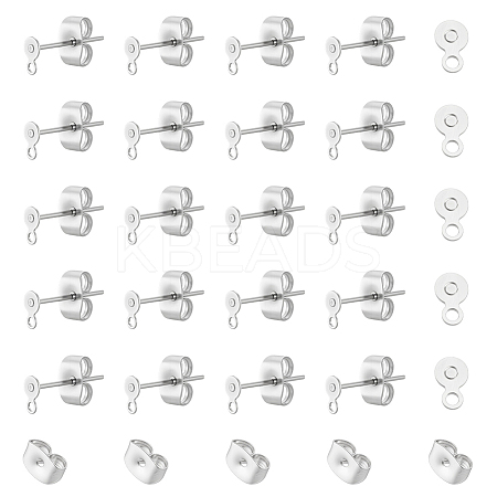 200Pcs 304 Stainless Steel Stud Earring Findings STAS-UN0063-93-1