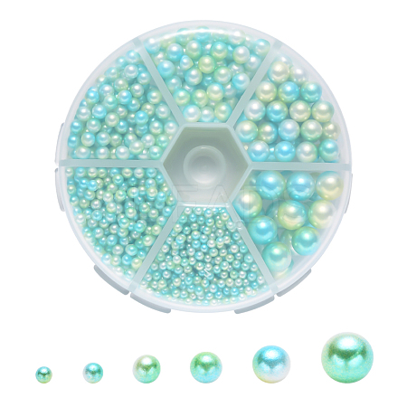 Rainbow Acrylic Imitation Pearl Beads OACR-YW0001-04-A03-1