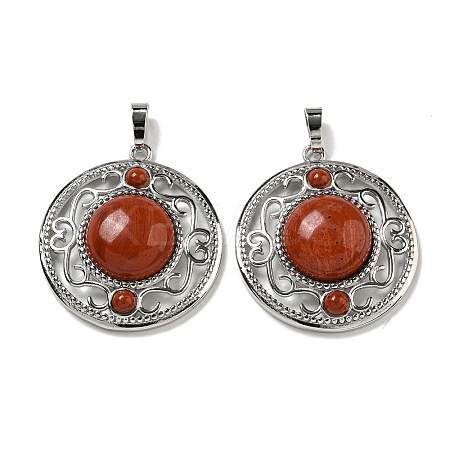 Natural Red Jasper Pendants G-Q158-03P-1