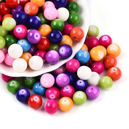 Baking Paint Glass Beads DGLA-Q020-10mm-M01-1