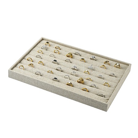 Imitation Burlap Jewelry Ring Displays RDIS-G002-03-1