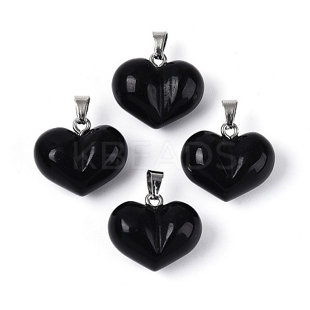 Natural Obsidian Chunky Pendants G-T143-19K-1