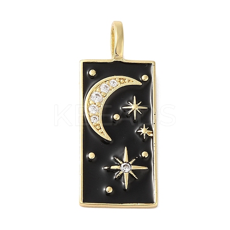 Rack Plating Brass & Cubic Zirconia Pendants KK-L216-008G-03-1
