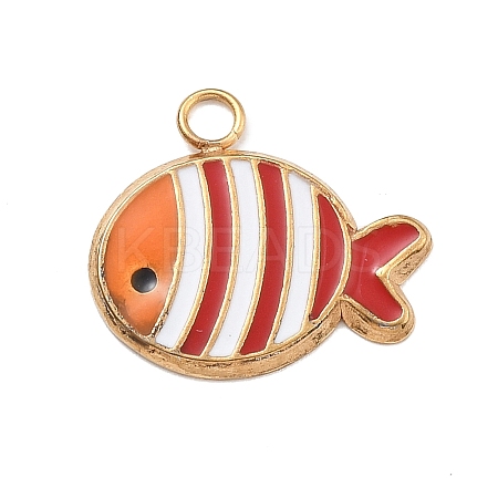 304 Stainless Steel Enamel Pendants STAS-R169-04A-G-1