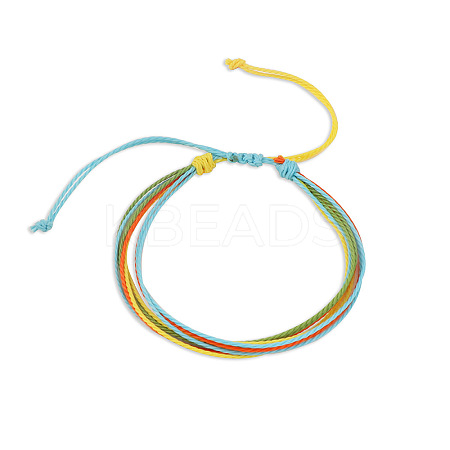 Multi-strand Fibre Wax Threads Braided Bracelet GN8006-6-1