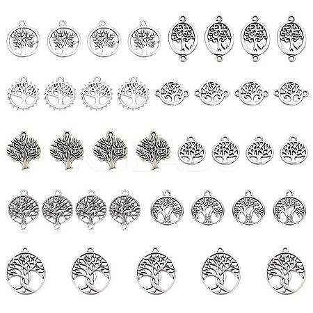 90Pcs 9 Style Tibetan Style Alloy Pendants TIBEP-SC0001-97-1