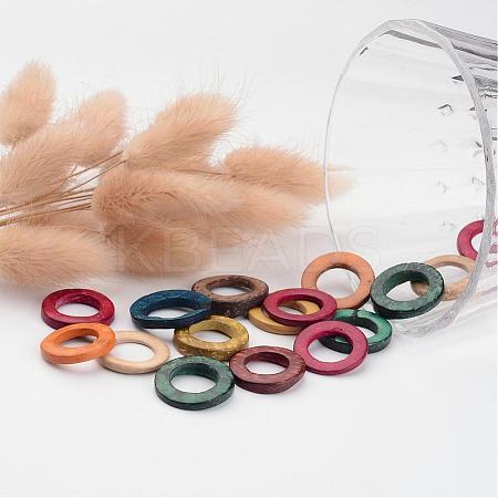 Dyed Wood Jewelry Findings Coconut Linking Rings COCO-O006C-M-1