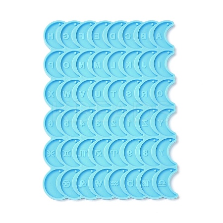 Letter/Number/Constellation Pattern DIY Crescent Moon Pendant Silicone Molds LS-SIMO-C007-03-1
