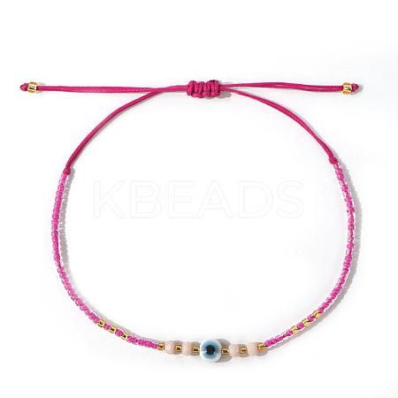 Bohemian Glass Seed Beaded Braided Bead Bracelets EZ3029-7-1