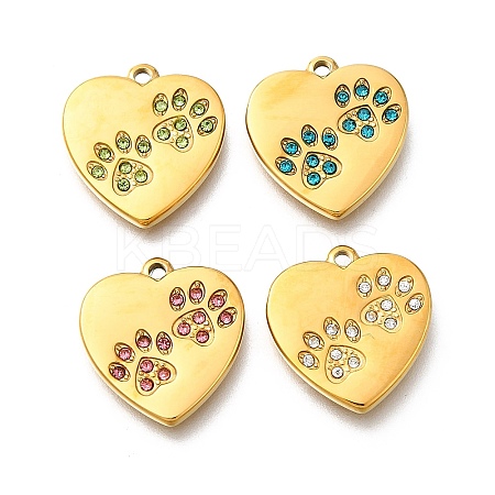 304 Stainless Steel Rhinestone Pendants STAS-R159-55G-1