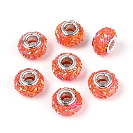 Opaque Resin European Beads RESI-T057-29J-1