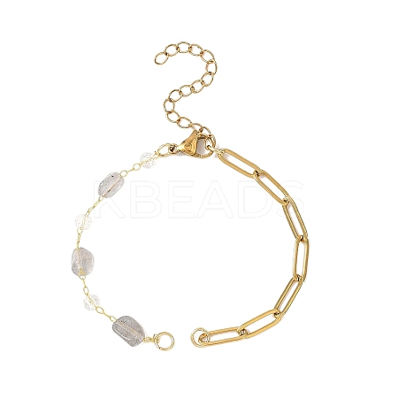 304 Stainless Steel Paperclip Chain Bracelet Making AJEW-JB01434-02-1