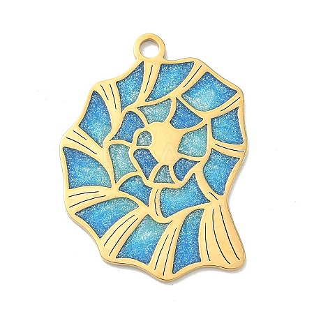 Ocean Theme 304 Stainless Steel Enamel Pendants STAS-G373-01B-01-1