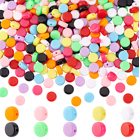 300Pcs 10 Colors Opaque Acrylic Beads MACR-ME0001-11-1