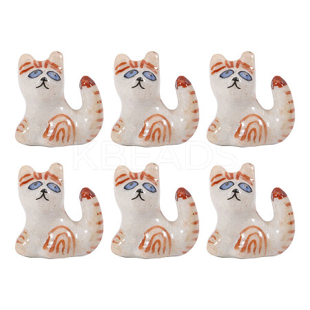 6Pcs Handmade Porcelain Beads PORC-CA0001-22-1