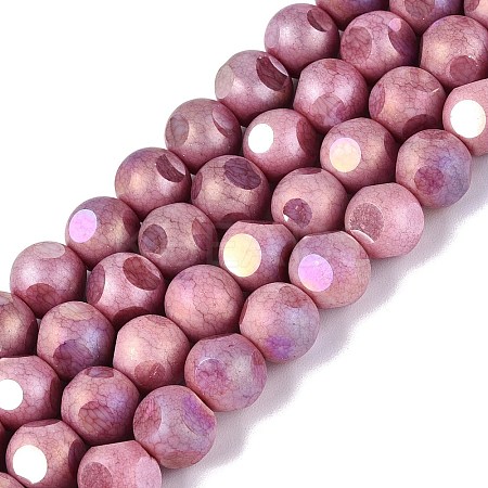 Ombre Effect Dyed Electroplate Opaque Glass Beads Strands EGLA-Q130-01A-15-1
