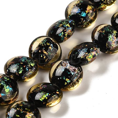 Handmade Dichroic Foil Glass Beads Strands DICH-U001-11I-1