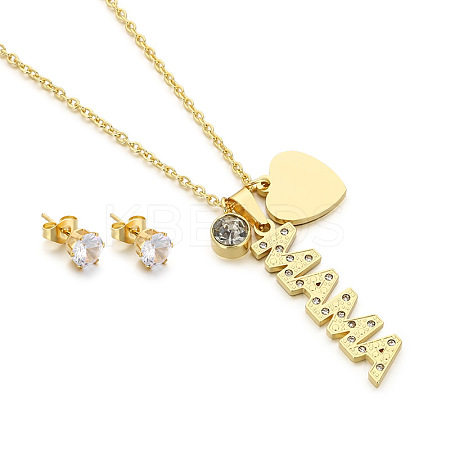 Mother's Day 304 Stainless Steel Jewerly Sets WG62052-01-1