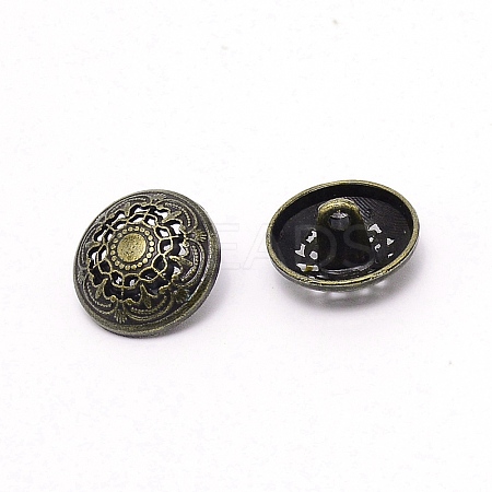 1-Hole Zinc Alloy Button BUTT-WH0020-02AB-1