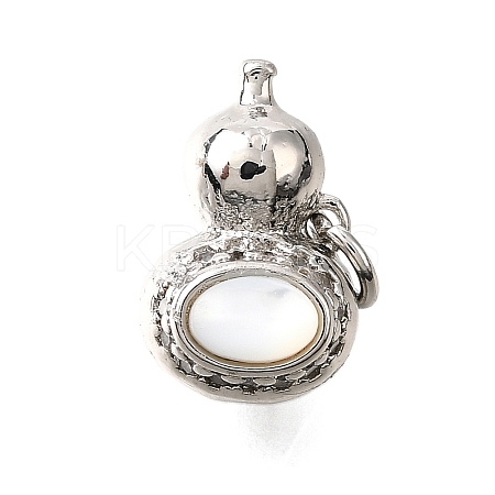 Brass Micro Pave Cubic Zirconia Shell Pendants KK-D356-17P-1
