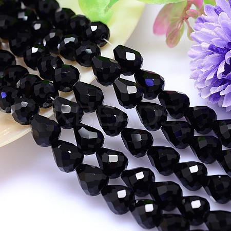 Faceted Teardrop Imitation Austrian Crystal Bead Strands G-M185-10x8mm-23A-1