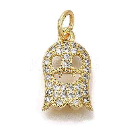 Rack Plating Brass Micro Pave Cubic Zirconia Charms KK-I720-15G-1