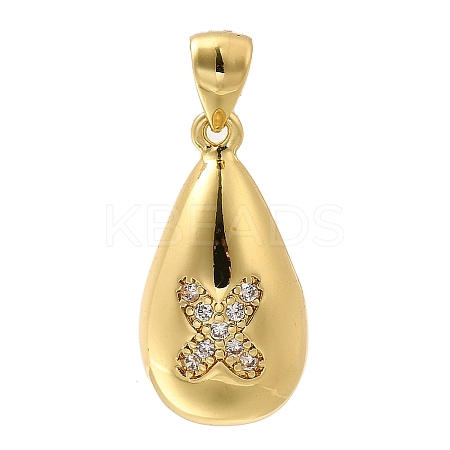 Rack Plating Brass Micro Pave Cubic Zirconia Pendants KK-L226-102G-X-1