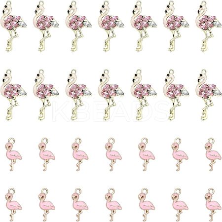 28Pcs 2 Style Alloy Rhinestone Pendants FIND-CA0006-42-1