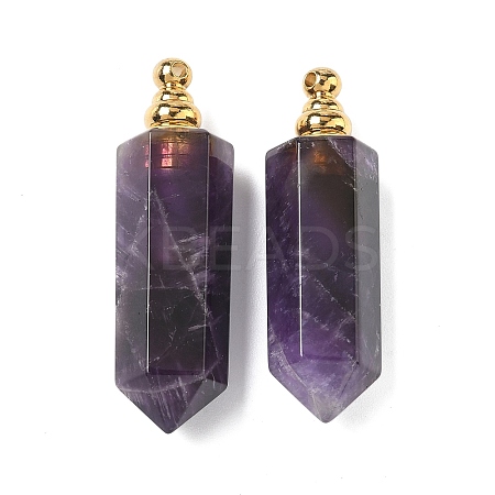 Faceted Natural Amethyst Pointed Pendants G-H252-F01A-1