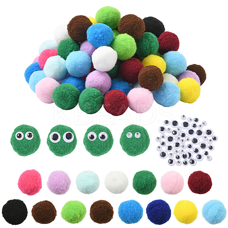 150Pcs Polyester Pom Pom Ball DIY-SC0031-32-1