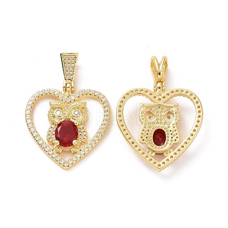 Brass Micro Pave Clear Cubic Zirconia Pendants ZIRC-F134-18G-01-1