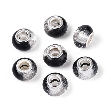 Transparent Resin Rondelle European Beads RESI-N044-02A-1