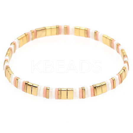 Bohemian Glass Seed Beaded Stretch Bracelets JM4508-39-1