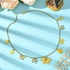 Butterfly Bowknot Flowers 304 Stainless Steel Cable Chain Necklaces NJEW-FS00006-3