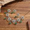 Alloy Rhinestone Bib Necklaces & Dangle Earrings Sets FS-WG6751B-04-2